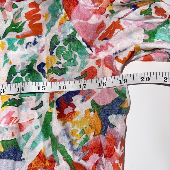 Chico’s No-Iron Fresh Chic Linen Blouse Women’s Size 0 (S/4-6) Floral Button up - Picture 4 of 8